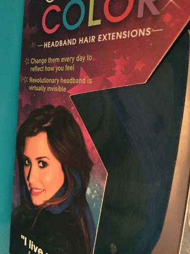 Secret Color Headband Hair Extensions Blue 14" Long As Seen on TV Style Your Way - Picture 6 of 10