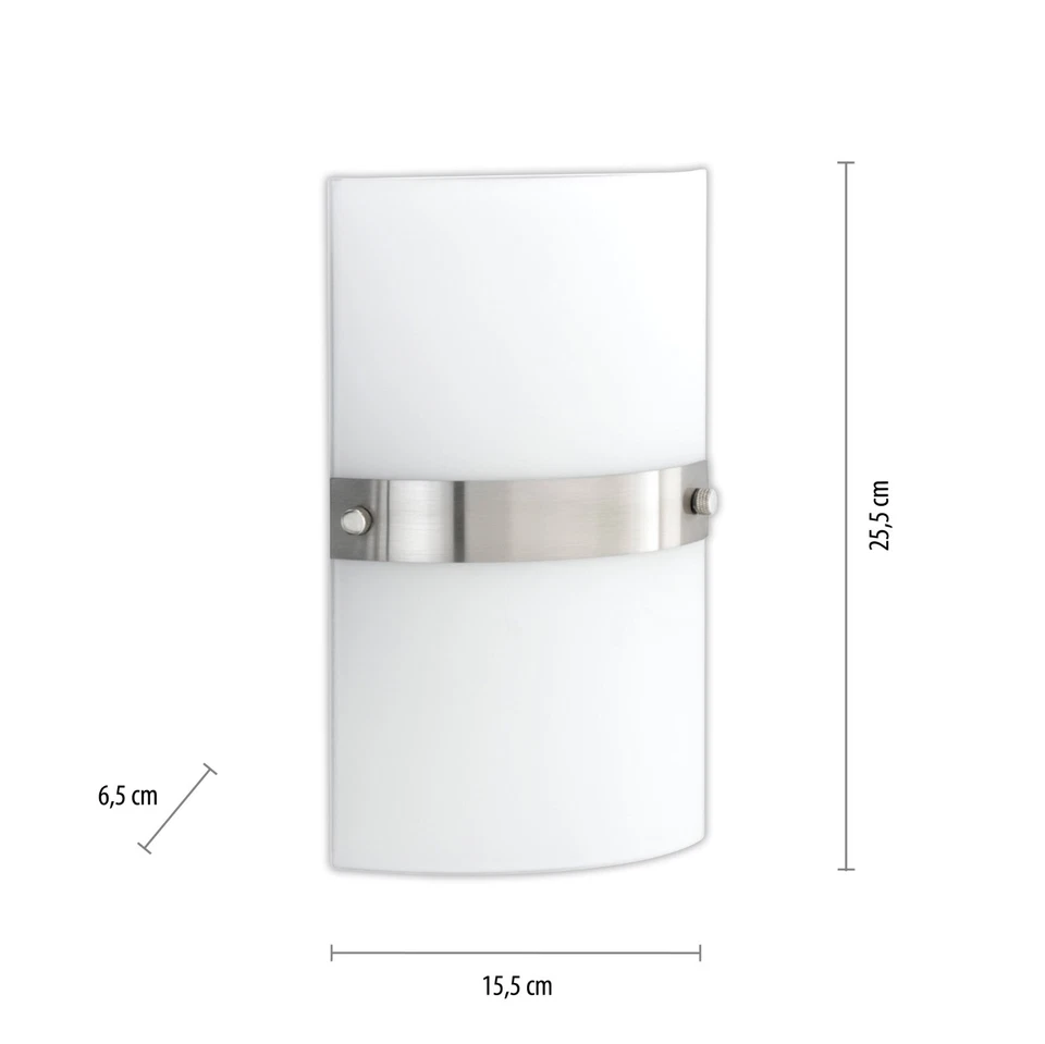 Wandleuchte Silber Opalglas matt LED fähig blendfreies Licht Wandlampe E14 - Bild 3 von 4