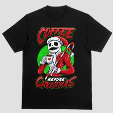 Coffee Before Christmas Santa Tee Shirt Holiday Pro Club Shaka Big Tall Small T