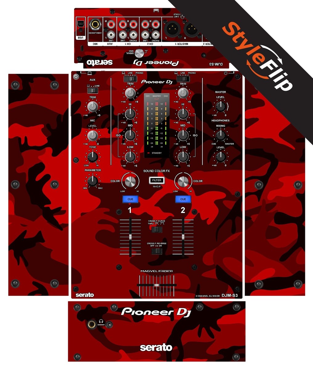 Pioneer DJM-S3 Skin | Red Camo | Protective Decal | StyleFlip
