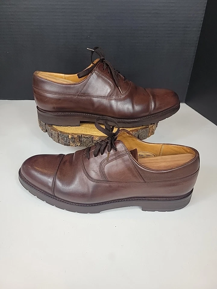 Zapatos con cordones Paul Stewart Stuarts Choice 8144 de cuero marrón para hombre 9,5 puntera Foto 2 de 4