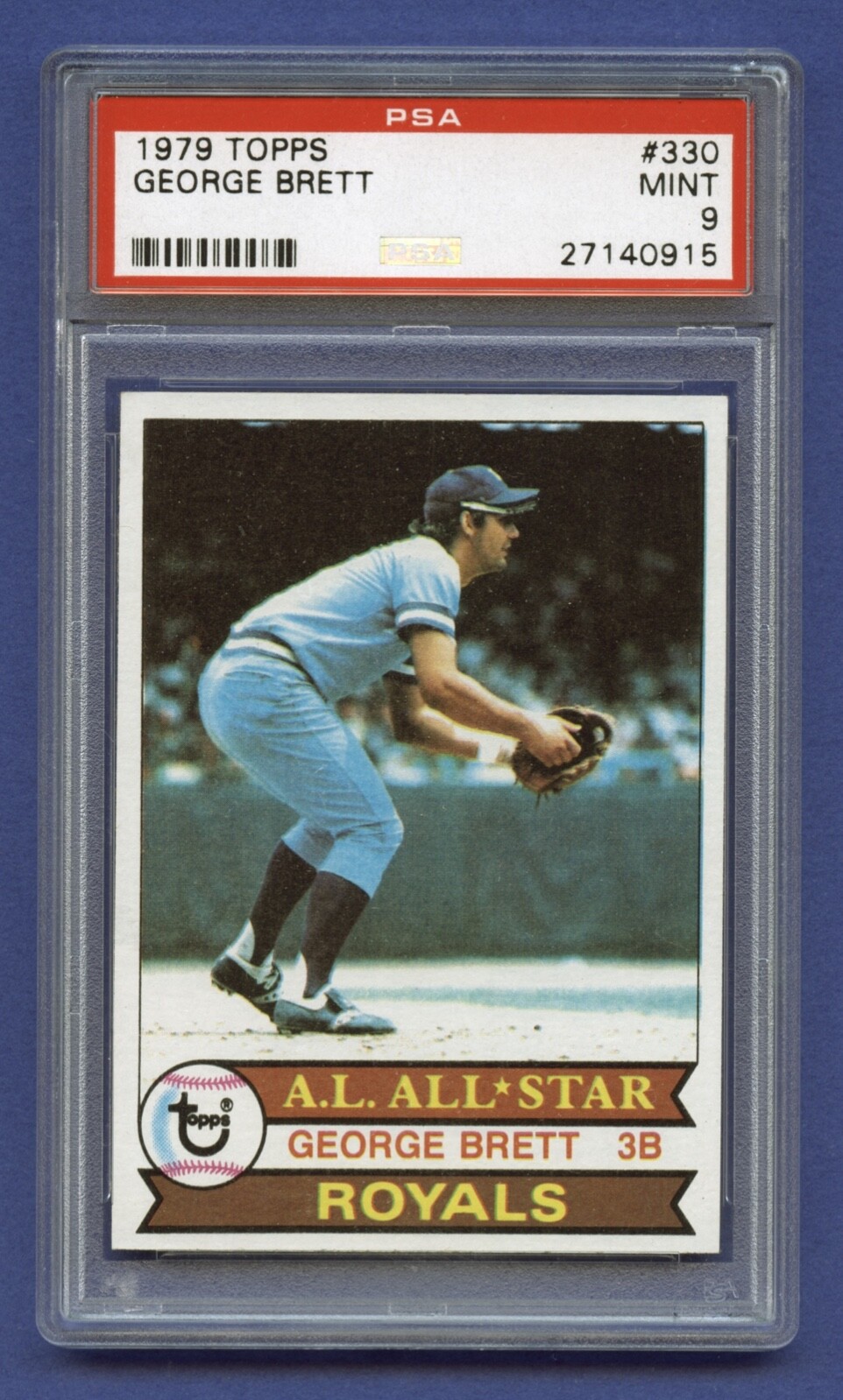 1979 GEORGE BRETT PSA 9 MINT TOPPS KANSAS CITY ROYALS HOF CENTERED NICE #330 RZC