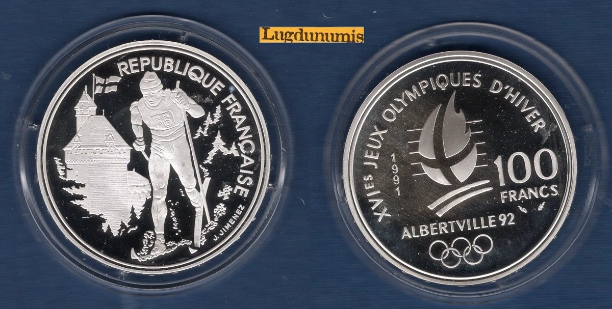 Albertville 1992 dans pièces de monnaie françaises de 100 francs