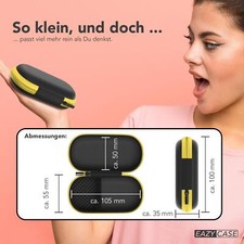Kopfhörer Tasche Case Schutzhülle Aufbewahrungstasche Netzfach Oval Gelb – Bild 7