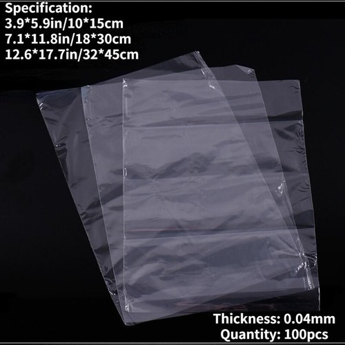 100Pcs Pof Polyoléfine Chaleur Enveloppe Rétractable Sac Film Joint Transparent - Afbeelding 1 van 11