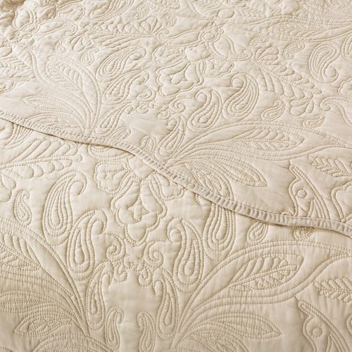 Quilt Set King Size - 3 Piece Embroidered Microfiber Bedspread Reversible Coverl - Picture 4 of 7