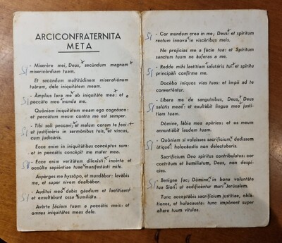 Depliant: Salmo 50 Miserere Mei Deus-Arciconfraternita Meta Sorrento e biglietto
