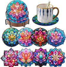 8 Stück Diamond Painting Untersetzer Blumen,...