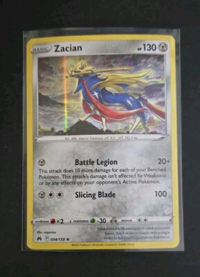 Zacian - 094/159 - Pokemon TCG Crown Zenith (2023) - Holo Rare | eBay