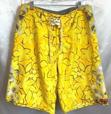 MENS RIP CURL RIPCURL BOARD SWIMMING SHORT TRUNKS 32" WAIST YELLOW VGC    U30