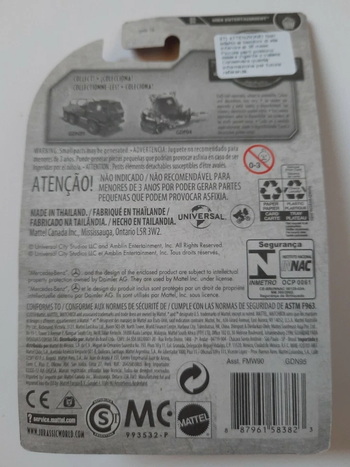 MATCHBOX serie Jurassic World modellino `14 Mercedes-Benz G 550 Mattel maclama - Immagine 3 di 4