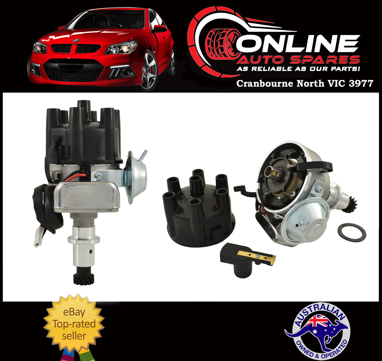 Complete Electronic Distributor Holden 6Cyl 149 161 179 186 202 Black