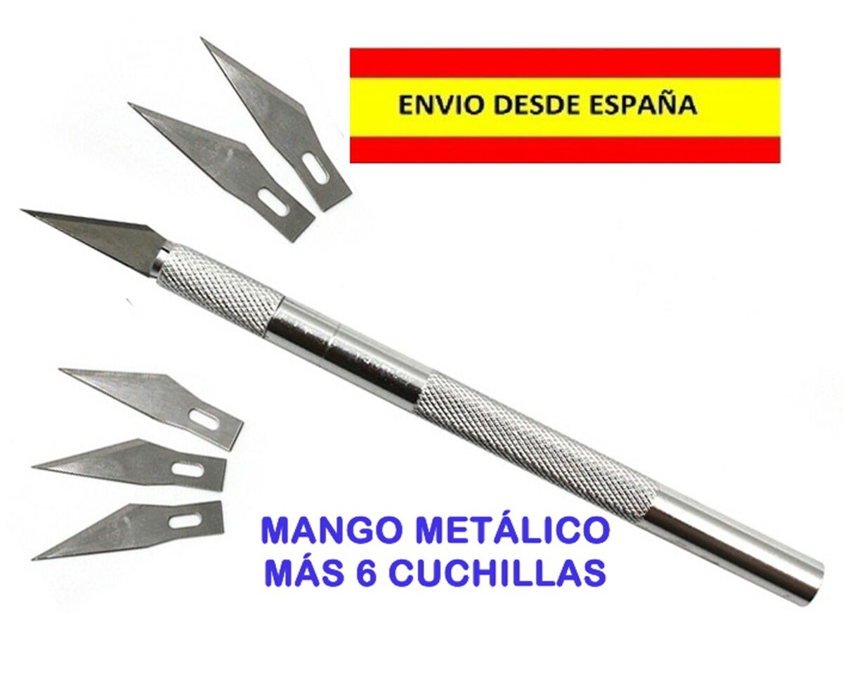 CUCHILLA TIPO X-ACTO BISTURÍ MANUALIDADES TALLAS GUBIAS 6 CUCHILLAS CUTTER  CORTE