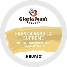 Gloria Jean's French Vanilla Supreme Coffee 24 to 144 K cup Pods Pick Any Size 