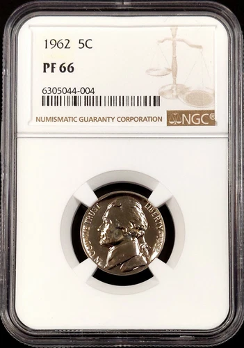 1962 Proof Jefferson Nickel certified PF 66 by NGC! sku 004