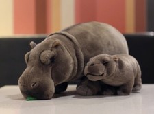 Mother  Baby Hippo 13 Inch Stuffed Animal Plush Toys Toddler Doll Kids Gifts
