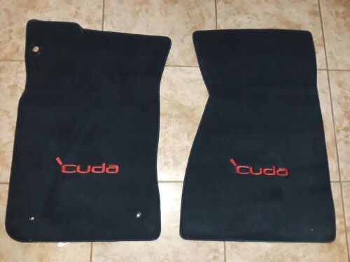 Cuda Floor Mats, 71-74,Auto- Custom Fit- New-Lloyd Mats- Dark Blue with RED Cuda - Picture 2 of 8