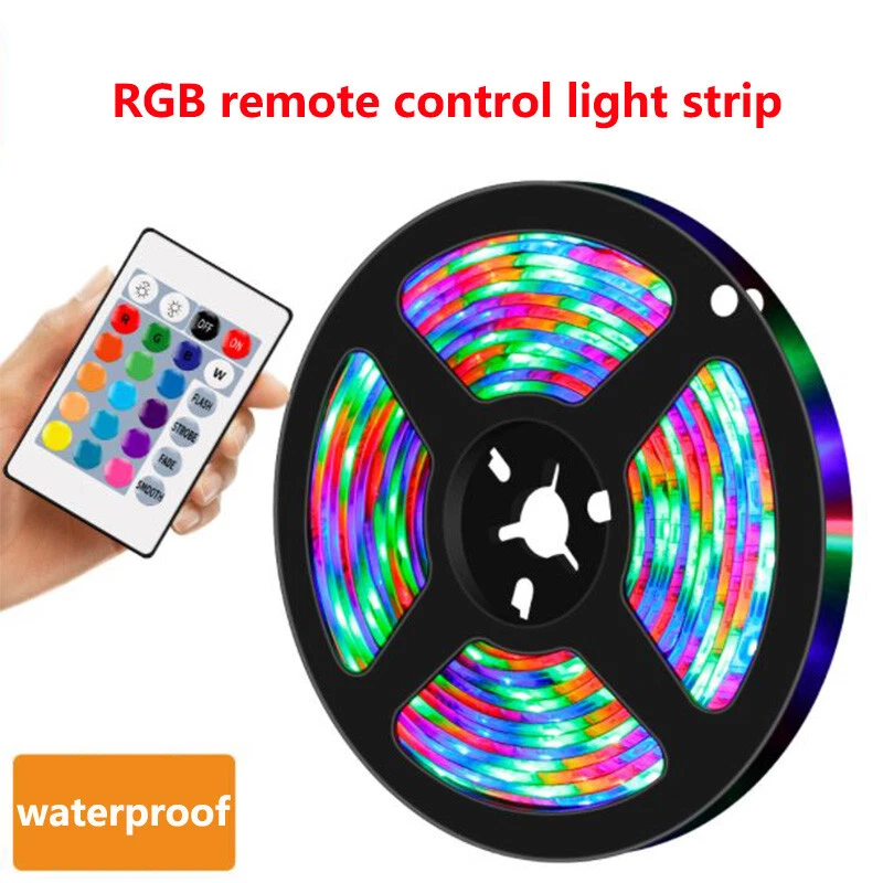Battery Power LED Strip Lights 2835 RGB TV Backlight Lighting Remote Control - Image 2 of 4