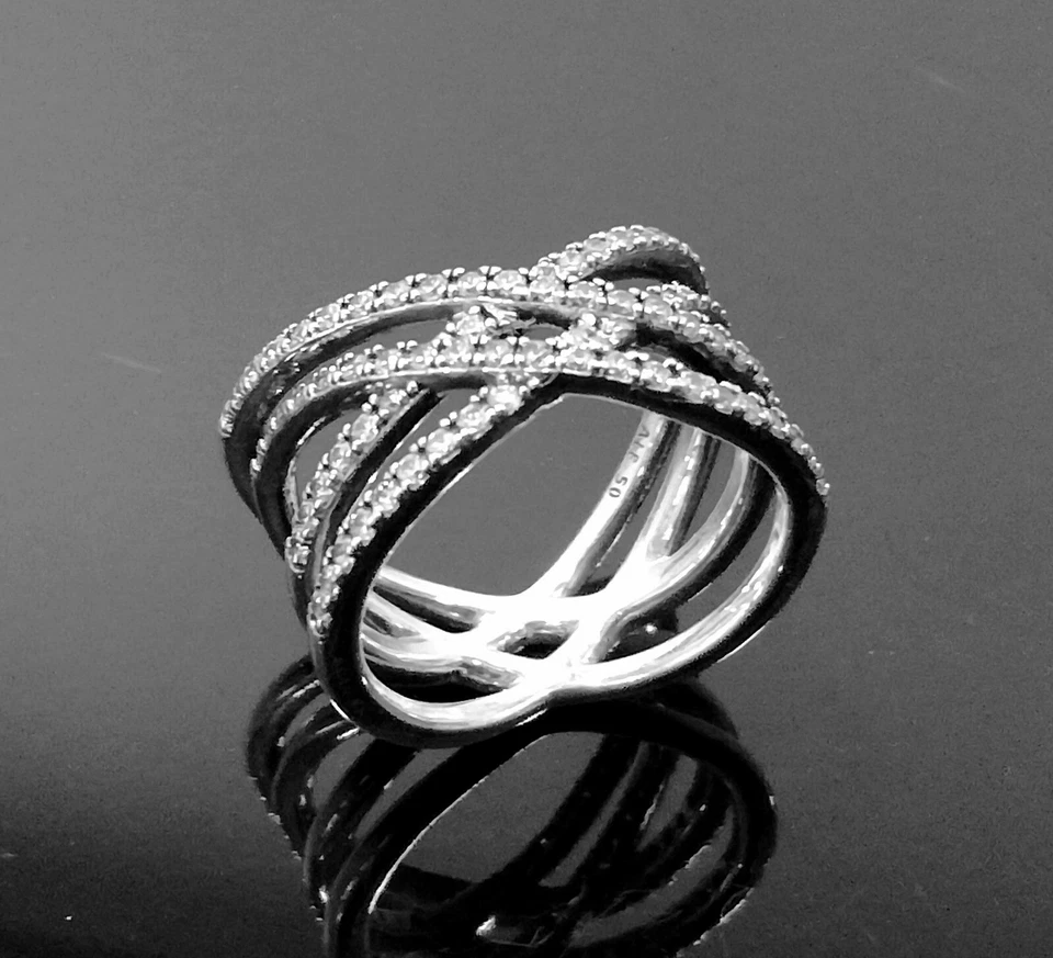 ANELLO PANDORA ORIGINALE "LINEE COSMICHE" 196401CZ-50 ARGENTO 925 DONNA - Immagine 4 di 4