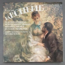 D177 Puccini La Boheme Caballe Domingo Milnes Solti LPO 2LP RCA VLS 45760 Ster