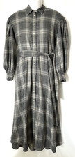 Lauren Ralph Lauren Shirtdress Women’s 6 Gray Checked Plaid Belted Twill $225