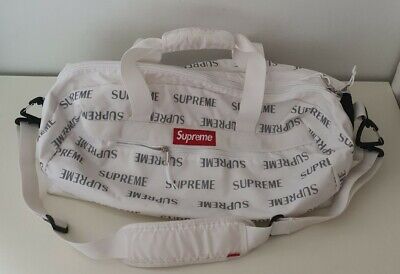 Rare FW16 Supreme 3M reflective repeat white duffle bag | eBay