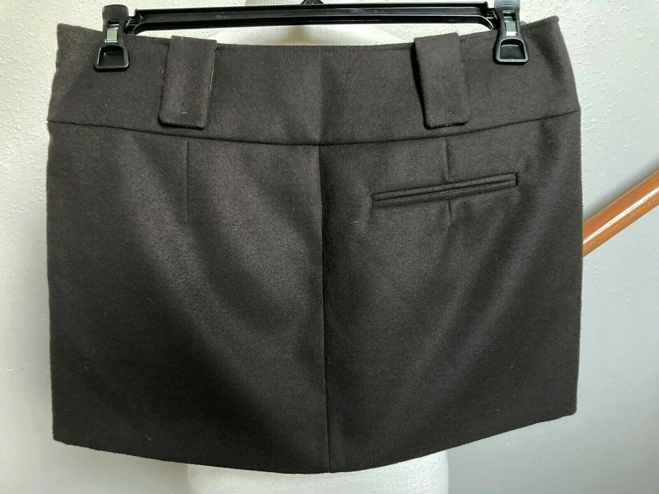 MINIFALDA ESTILO BENETTON-ITALIA-DK.MARRÓN-RARA-CINTURA ANCHA-BOLSILLOS-IT-44/US-8 Foto 4 de 4