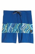  60 Volcom Kid's Boy's Blue Macaw Beach Board Swim Shorts Size 18 29 