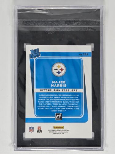 2021 DONRUSS NAJEE HARRIS #259 RATED ROOKIE RC PITTSBURGH STEELERS SGC 10 GM - Picture 2 of 2