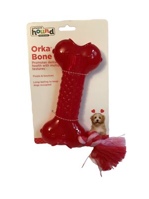 Outward Hound ~ Valentines Red/Pink Orka Bone ~ Floats & Bounces~ Dog Toy