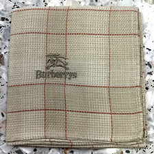 MAN HANKY CHECKED CLASSIC VINTAGE COTTON POCKET ART SQUARE CREAM BEIGE 18 B68