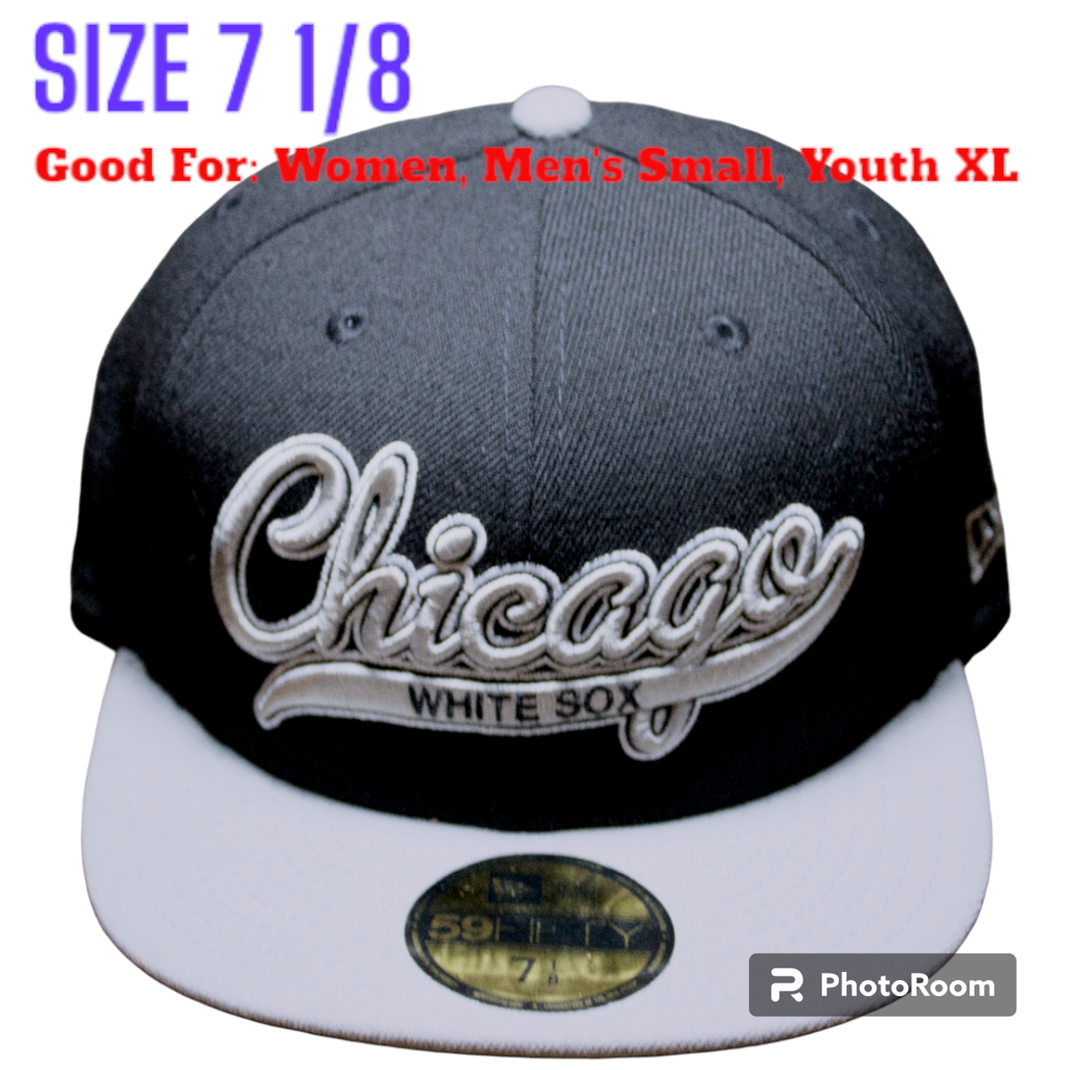 NWT New Era Chicago White Sox Scripter 59Fifty Fitted Hat Cap SIZE