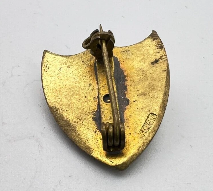 Vintage Australian School Badge Bourchier Crest Gilt Metal 25x23 mm - Image 2 of 2