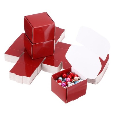 50er-Set kleine Geschenkboxen 2x2x1,6'' mit Deckel für Bulk, rot