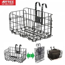 Metal Foldable Bike Front Rear Basket Bicycle Handlebar Shopping Carrier Storage