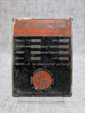 Vintage 1960's Steambloc Brass Boiler Plate Plaque Sign 