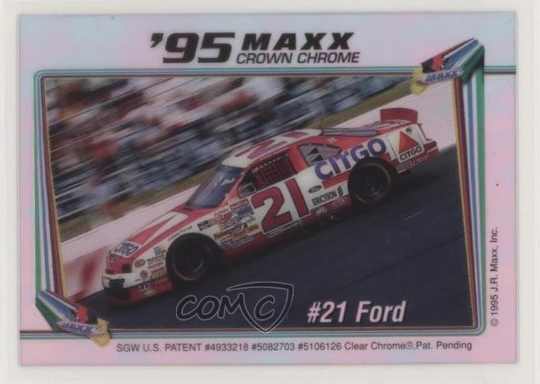 1995 Maxx Premier Plus Crown Chrome Morgan Shepherd #21 Ford 0q3