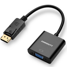 AIMHDUTY Displayport to VGA Adapter, Gold Plated DP Male Female BLACK