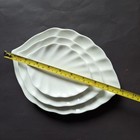 Crate Barrel Anna II Leaf Shaped White Porcelain Graduated Size Trays Set Easter — photo 5