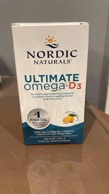 Nordic Naturals Omega D3 120 Ct 1280mg Fish Oil EPA DHA Supplement