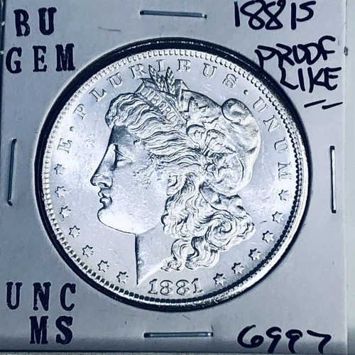 1881 S BU GEM MORGAN SILVER DOLLAR UNC MS+++ U.S. MINT RARE COIN 6997