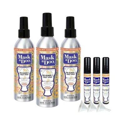 SANI 360° Mask a Doo Toilet Spray, Citrus Peppermint Scent, 6oz, 3 Count