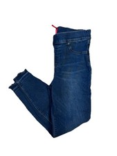 Spanx SZ LargeBlue Distressed Ankle Skinny Denim Jean Legging Med Wash High Rise
