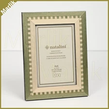 Natalini Handmade ITALIAN Marquetry Picture Frame 4x6" (10x15 cm), Green, NEW