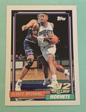 1992-93 Topps Basketball ALONZO MOURNING Rookie Charlotte Hornets #393 RC