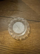 Jeannette Glass Homespun   Coaster 4" Ruffled Edge Depression Glass