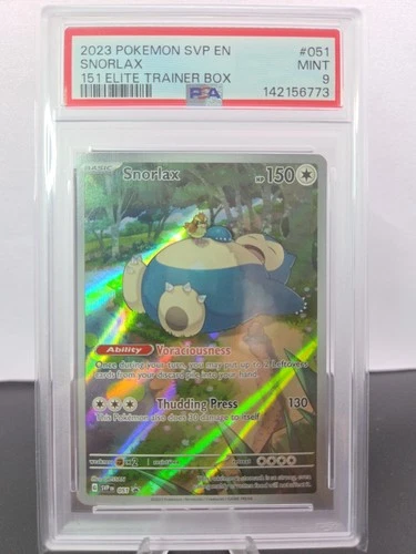 Pokemon TCG Snorlax #051 S&V 151black Star Promo PSA 9