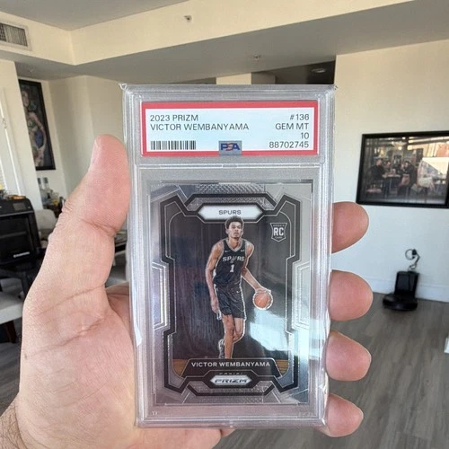 Panini Prizm 2023-24 Victor Wembanyama #136 Rookie Base PSA 10 Spurs