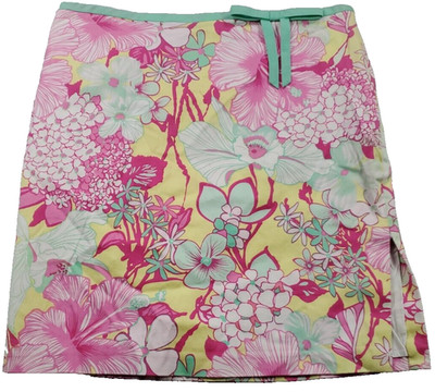 Tibi Mini Skirt 4 Multicolor Floral Straight Stretch Artsy Cottage Beach Resort