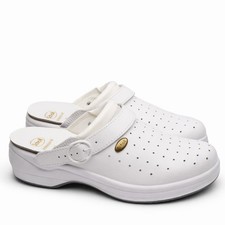 DR. SCHOLL'S NEW BONUS ZOCCOLI IN PELLE TRAFORATA BIANCO